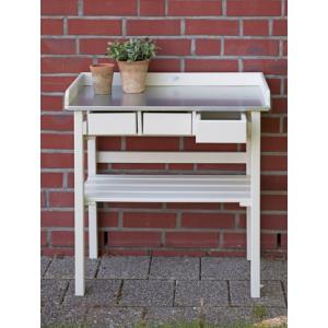 Tuinwerktafel met lades wit